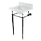 Kingston Brass 19 Carrara Marble Console Sink with Brass Legs 8 Faucet Drillings, Marble WhiteMatte Black KVPB1917M8SQ0 - alternate 1